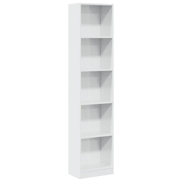 vidaXL Libreria Bianco Lucido 40x24x176 cm in Legno Multistrato
