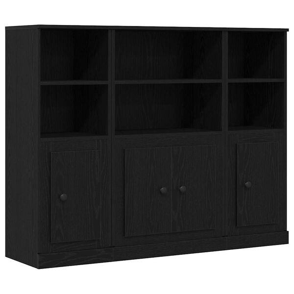 vidaXL Credenza Rovere Nero 132 x 35,5 x 103,5 cm Legno multistrato