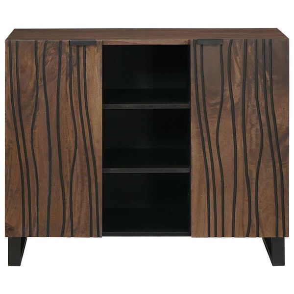 vidaXL Sideboard Marrone 90 x 33 x 75 cm legno massello di mango
