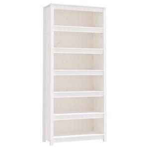vidaXL Libreria Bianca 80x35x183 cm in Legno Massello di Pino