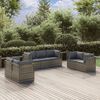 vidaXL Set Divani da Giardino 7 pz con Cuscini in Polyrattan Grigio