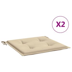 vidaXL Cuscini per Sedia 2 pz Beige 50x50x4 cm in Tessuto Oxford
