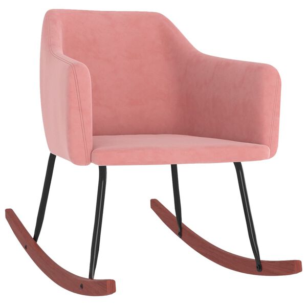 vidaXL Sedia a Dondolo Rosa in Velluto