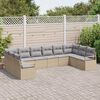 vidaXL Set Divano da Giardino 10 pcs Beige e Grigio Chiaro polyrattan
