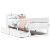 vidaXL Letto senza Materasso Bianco 75x190 in Legno Massello di Pino