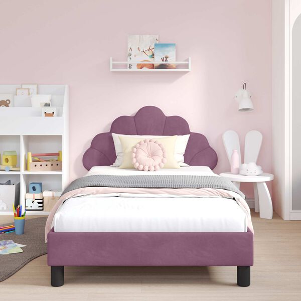 vidaXL Struttura letto bambini con testata Viola 90 x 190 cm Velluto