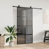 vidaXL Porta Scorrevole Ferramenta Nera 102,5x205 cm Vetro Temperato