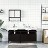vidaXL Set Mobili da Bagno 3 pz Nero in Legno Multistrato