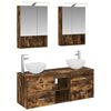 vidaXL Set di mobili per il bagno 5 pz Rovere Fumo