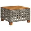 vidaXL Tavolo da Giardino Grigio 55x55x36 cm Polyrattan e Legno Acacia