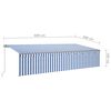 vidaXL Tenda Sole Retrattile Manuale con Parasole 6x3m Blu e Bianc6
