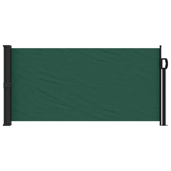 vidaXL Tenda da Sole Laterale Retrattile Verde Scuro 100x300 cm