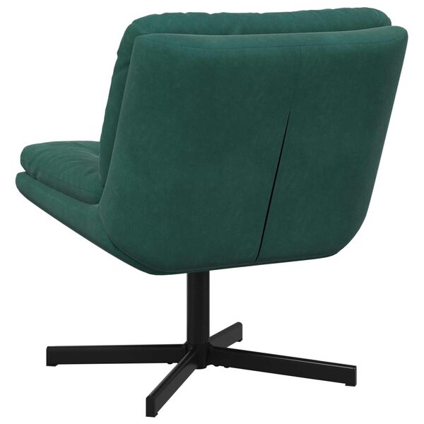 vidaXL Poltrona Relax con Base Girevole Verde Scuro 63 x 75 x 76 cm
