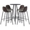 vidaXL Set da Bar 5 pz in Tessuto Grigio Scuro