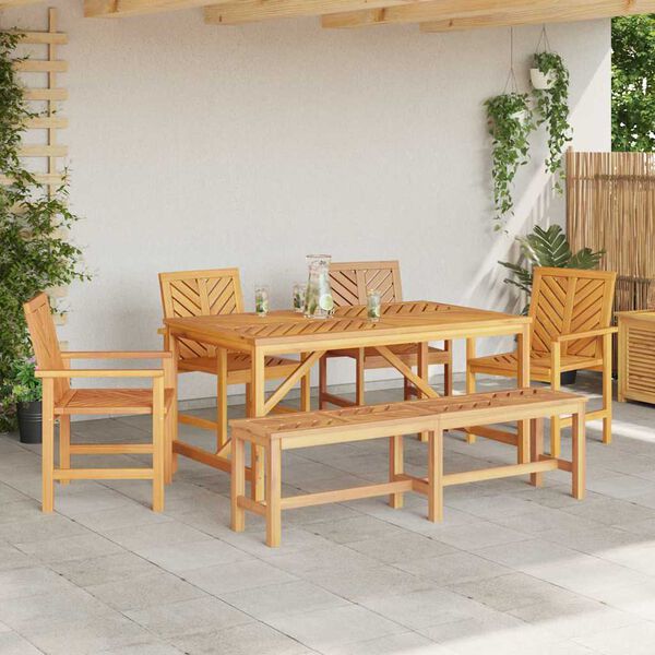 vidaXL Set da Pranzo per Giardino 6 pcs Marrone