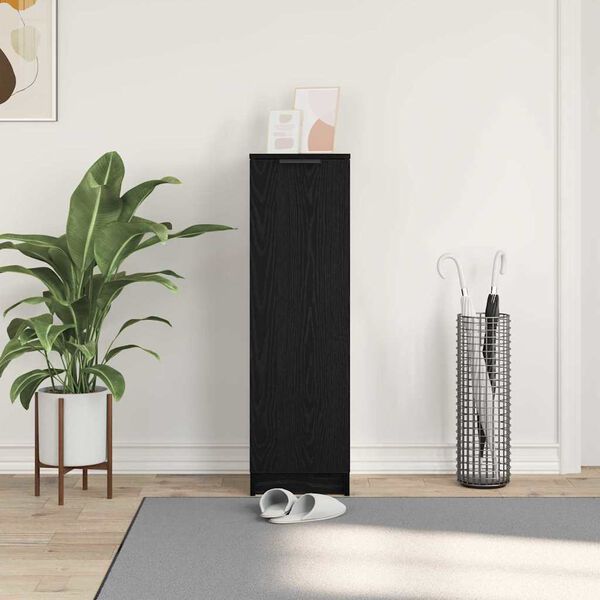 vidaXL Scarpiera Rovere nero 29.5 x 35 x 101 cm Legno multistrato