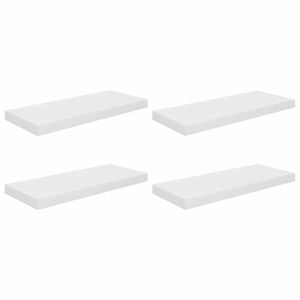 vidaXL Scaffali a Parete 4 pz Bianco Lucido 60x23,5x3,8 cm in MDF