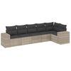 vidaXL Set Divano da Giardino 6pz con Cuscini Grigio Chiaro Polyrattan