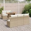 vidaXL Set Divano da Giardino con cuscino 6 pcs beige e panna