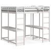 vidaXL Letto Soppalco Scrivania e Scala Bianco 160x200cm Massello Pino
