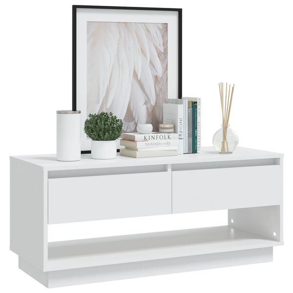 vidaXL Mobile TV Bianco 102x41x44 cm in Legno Multistrato