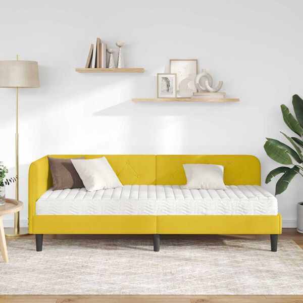 vidaXL Cornice del letto ad angolo Giallo 80 x 200 cm Velluto