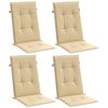 vidaXL Cuscini Sedia Schiena Alta 4 Beige Mélange 120x50x4 Tessuto