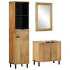 vidaXL Set Mobili da Bagno 3pz Marrone in Legno Massello di Mango