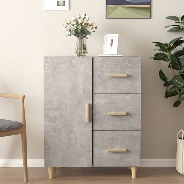 vidaXL Credenza Grigio Cemento 69,5x34x90 cm in Legno Multistrato