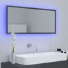 vidaXL Specchio da Bagno LED Grigio Lucido 100x8,5x37 cm in Acrilico