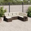 vidaXL Set Divani da Giardino 7 pz con Cuscini Marrone in Polyrattan