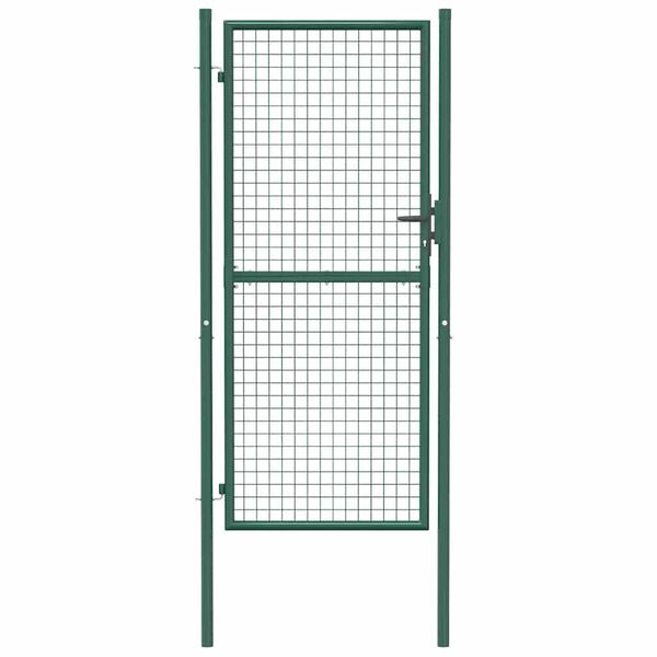 vidaXL Cancello per Recinzione in Acciaio 100x200 cm Verde