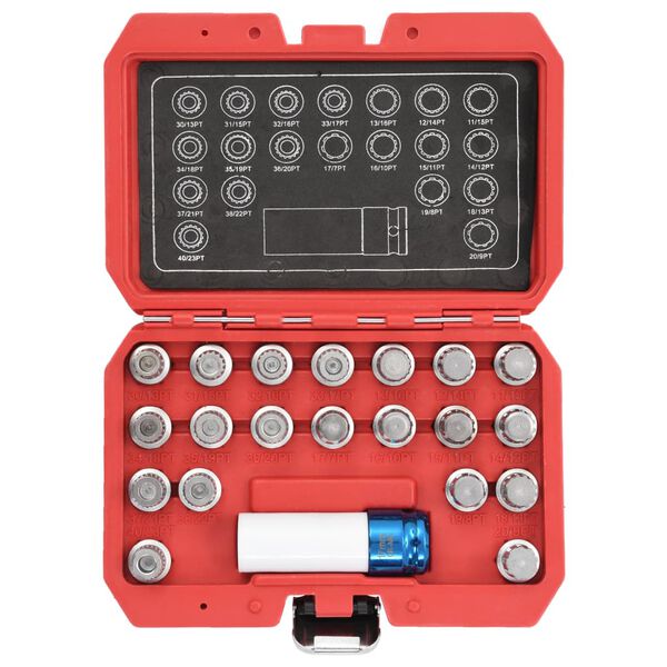 vidaXL Set di Bussole per Rimozione Dadi 21 pz per BMW