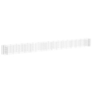 vidaXL Gabbione con Letto Rialzato in Acciaio Zincato 610x50x50 cm