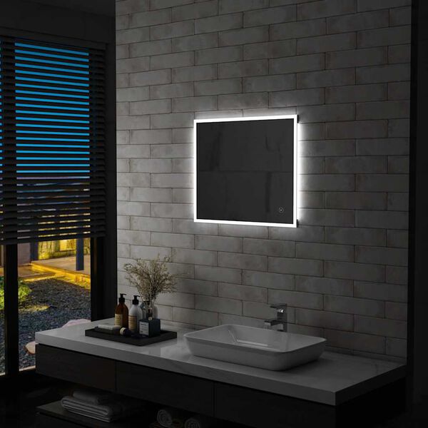 vidaXL Specchio LED da Bagno con Sensore Tattile 60x50 cm