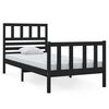 vidaXL Giroletto Nero 75x190 cm Small Single in Legno Massello