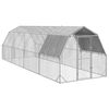 vidaXL Recinto per Polli con Tetto 2,5x8x2,25 m in Acciaio Zincato