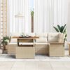 vidaXL Set Divano da Giardino 6 pcs Beige Poly Rattan
