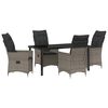 vidaXL Set da Pranzo per Giardino 5 pz Grigio polyrattan