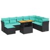 vidaXL Set Divano da Giardino 6 pz con Cuscini Nero in Polyrattan
