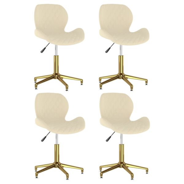 vidaXL Sedie da Pranzo Girevoli 4 pz Crema in Velluto