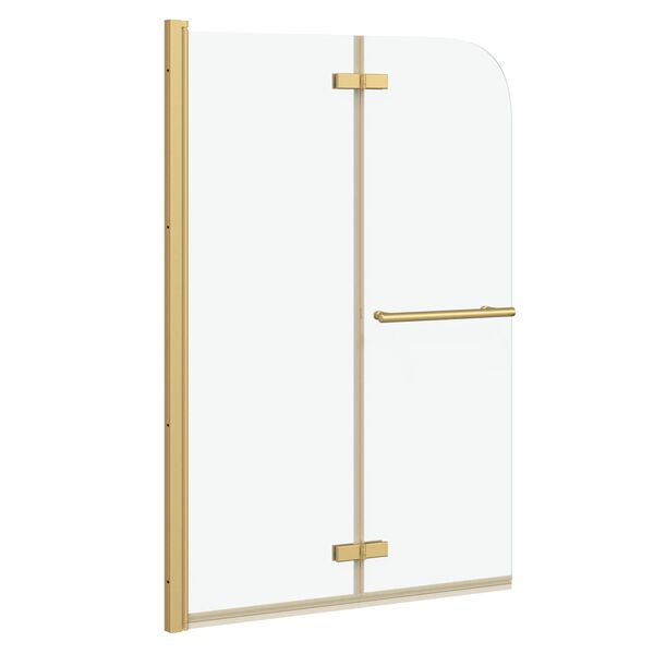 vidaXL Involucro Doccia Oro 95 x 140 cm Vetro ESG e Alluminio