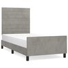 vidaXL Giroletto senza Materasso Grigio Chiaro 80x200 cm Velluto