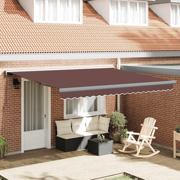 vidaXL Tenda Sole Retrattile Manuale 400x300 cm Marrone