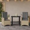 vidaXL Set Pranzo da Giardino 5 pz con Cuscini Beige Misto Polyrattan
