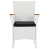 vidaXL Set da Pranzo da Giardino 7 pz in Polyrattan Bianco