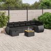 vidaXL Set Divani da Giardino con Cuscini 8 pz Nero in Polyrattan