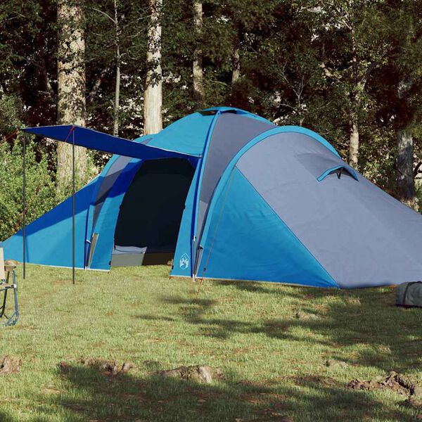 vidaXL Tenda da Campeggio a Cupola per 4 Persone Blu Impermeabile