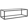 vidaXL Tavolino da Salotto Nero con Vetro Temperato 120x60x35 cm
