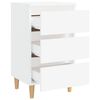 vidaXL Comodini con Gambe in Legno Massello 2pz Bianchi 40x35x69 cm